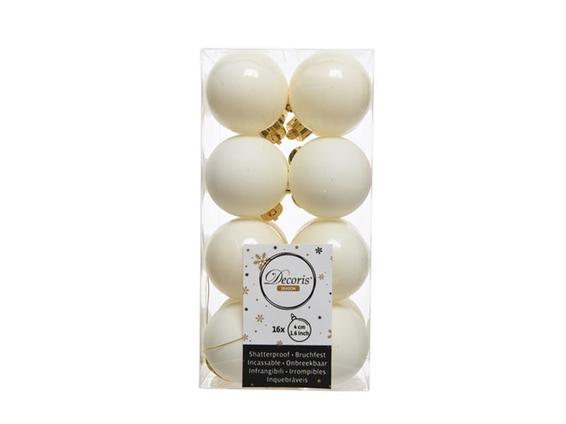 Achat Lot de 16 mini boules de Noël incassables - Beige
