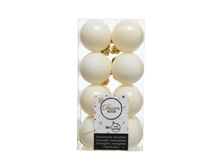 Achat Lot de 16 mini boules de Noël incassables - Beige