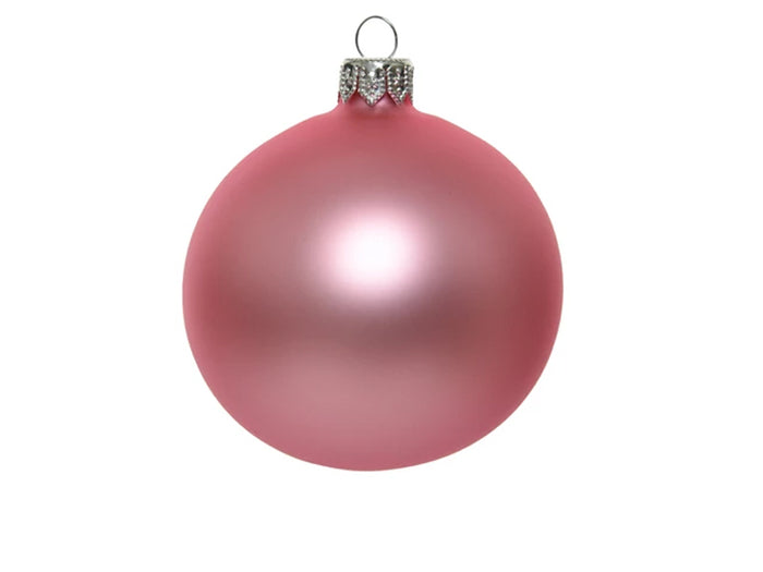 Achat Boule de Noël en verre satiné - Rose 6 cm