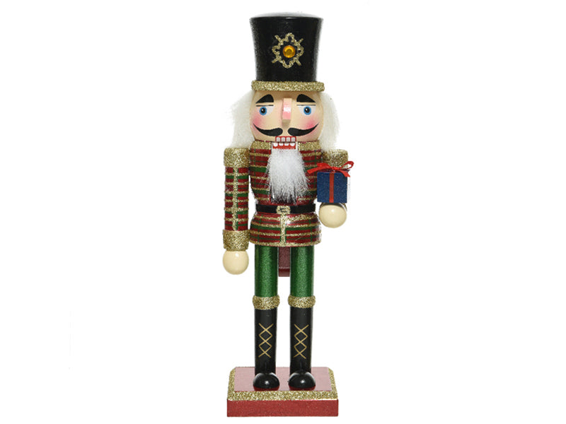 Achat Petit Casse-Noisette en bois paillettes or - Cadeau - 25 cm