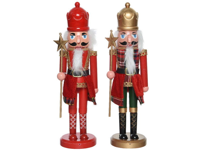 achat Casse-Noisette de Noël - Rouge et écossais - 28 cm