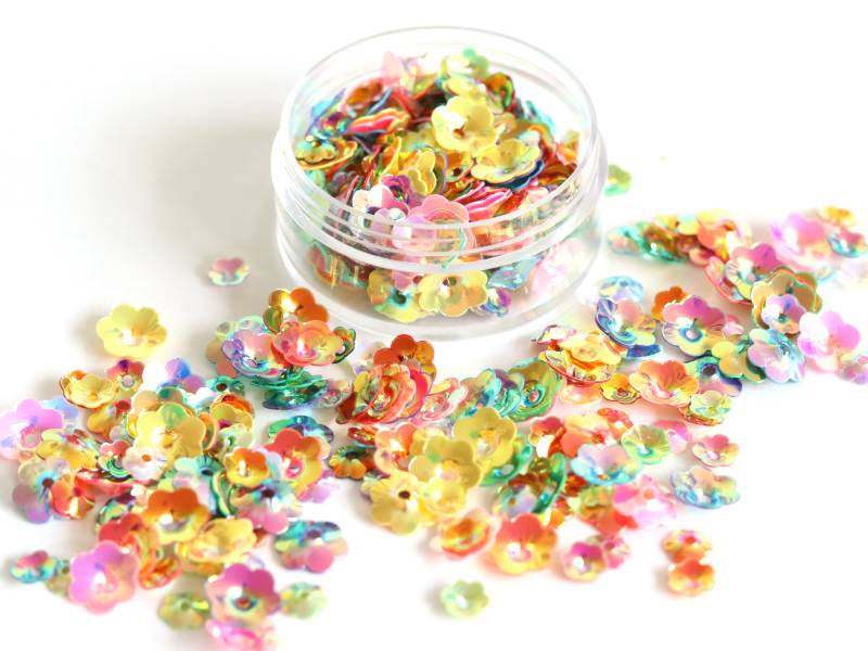 Achat Pot de 1000 sequins fleurs multicolores