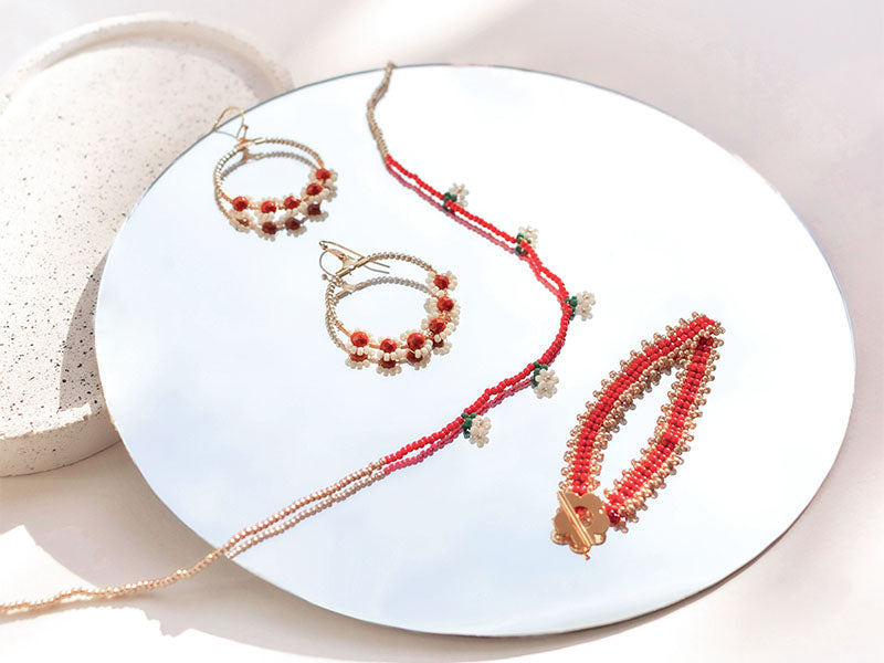 achat Kit DIY Bijouterie - Mes bijoux en perles de rocailles - Rouge