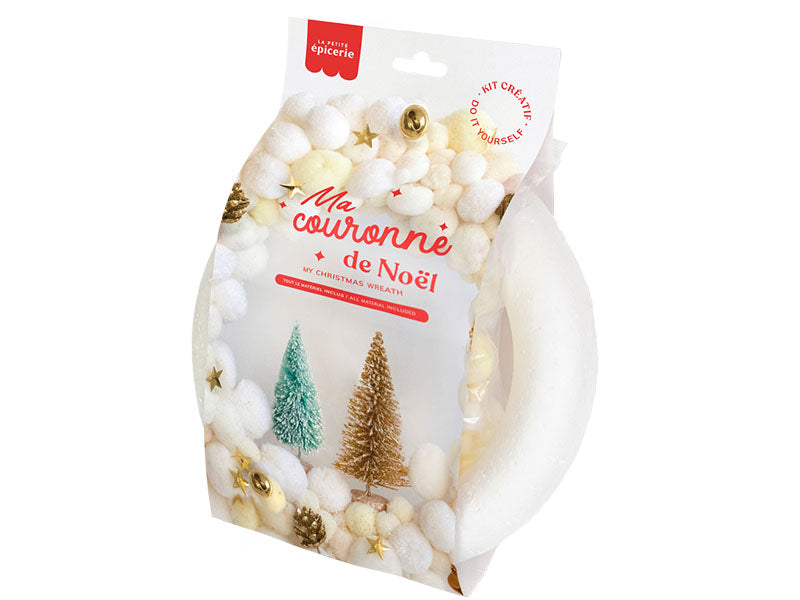 achat Kit couronne de Noël - Blanc et doré