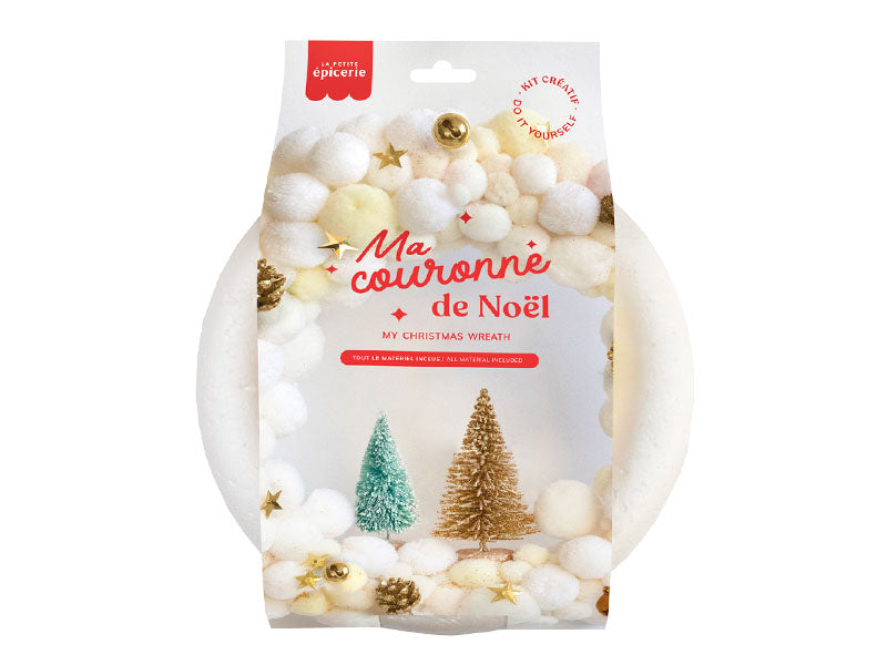 Achat Kit couronne de Noël - Blanc et doré