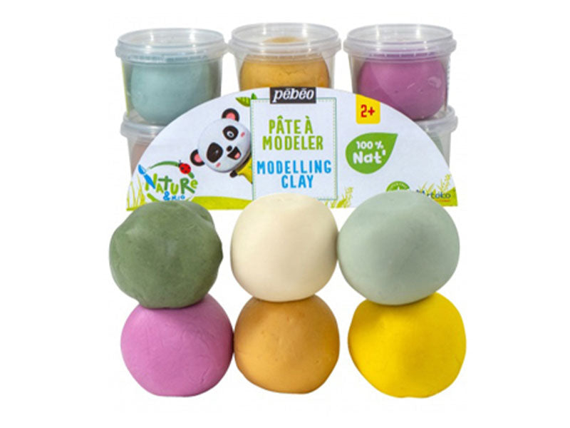 Achat Lot de 6 pots de pâte à modeler naturelles - 90g