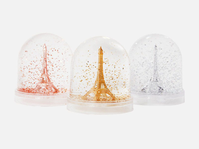 achat Mini-boule à neige Tour Eiffel argentée - Paillettes argentées