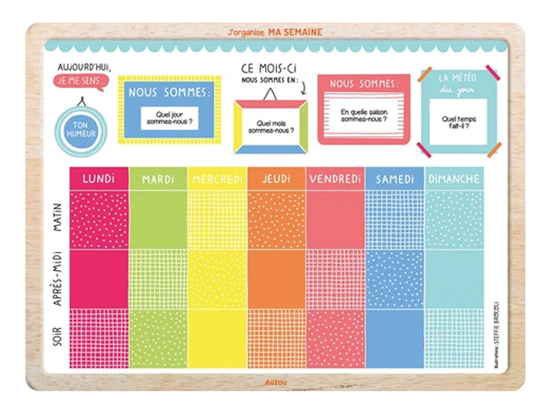 Achat Tableau J'organise ma semaine - Auzou