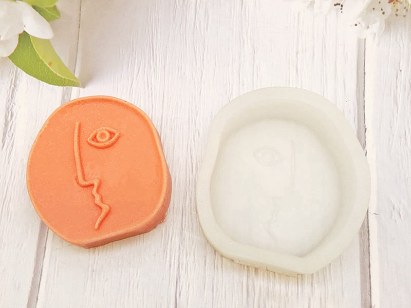 Achat Moule en silicone - Visage rond abstrait