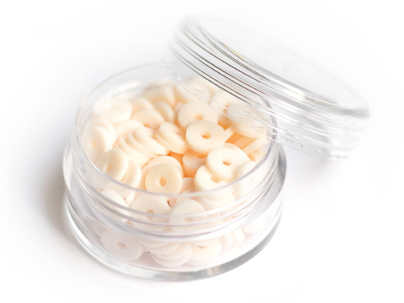Achat Boite de perles rondelles heishi 6 mm - blanc rosé