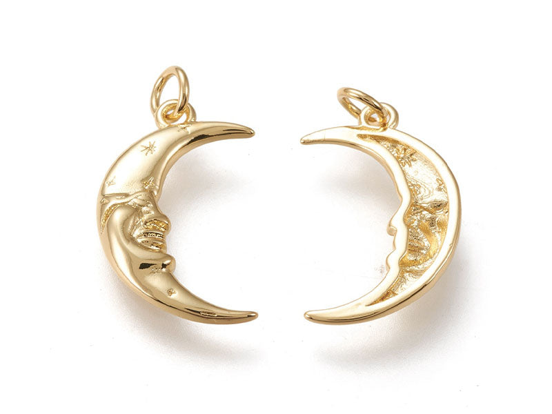 Achat Pendentif lune - Doré à l'or fin 18k - 20 mm
