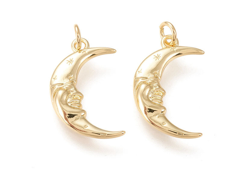 Achat Pendentif lune - Doré à l'or fin 18k - 20 mm