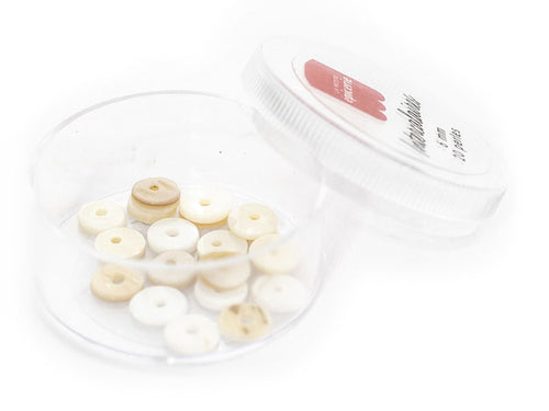 Achat 20 perles intercalaires rondelles heishi en nacre véritable - 6 mm
