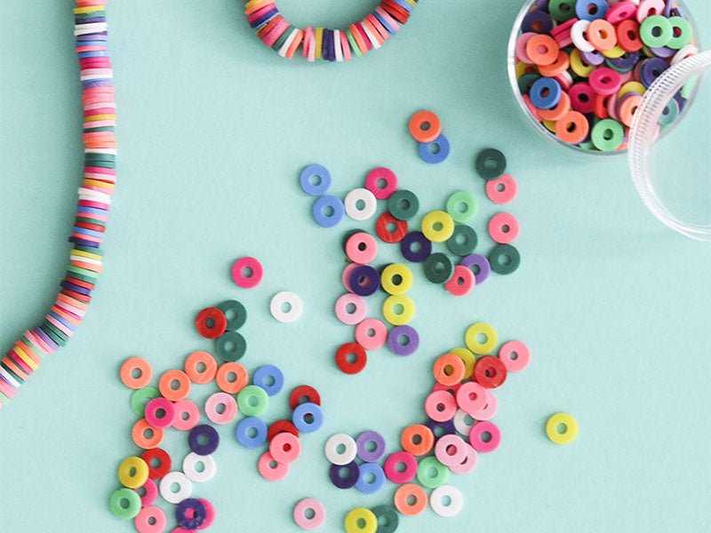 achat Boite de perles rondelles heishi 6 mm - Mix de couleurs pop