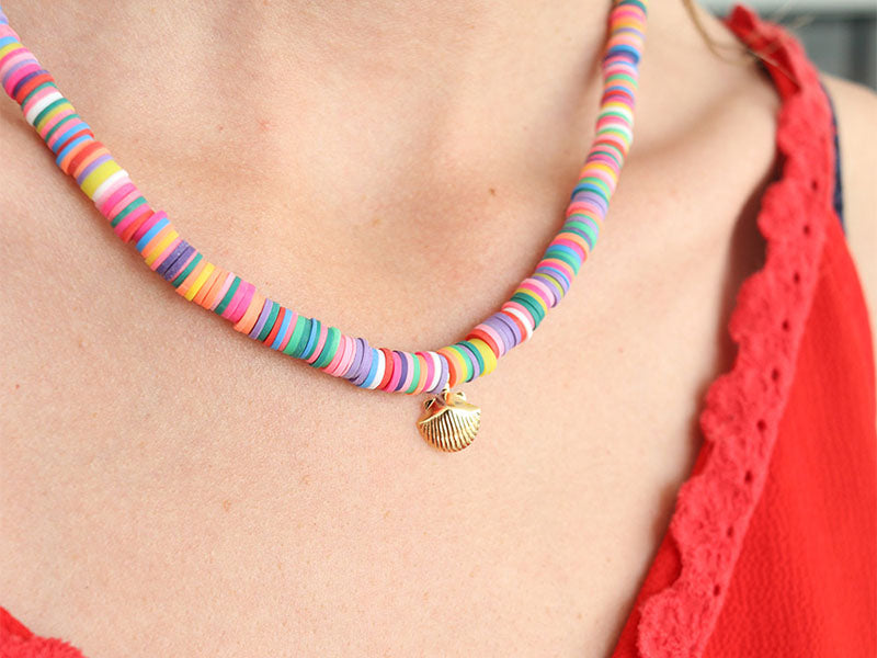achat Boite de perles rondelles heishi 6 mm - Mix de couleurs pop