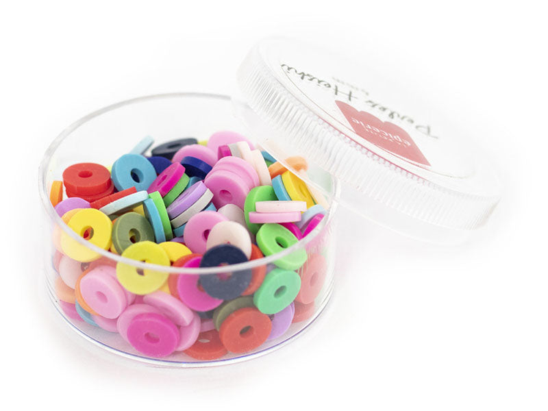 Achat Boite de perles rondelles heishi 6 mm - Mix de couleurs pop