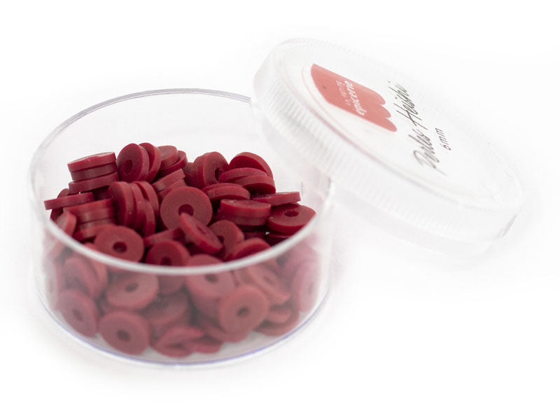 Achat Boite de perles rondelles heishi 6 mm - Rouge marsala