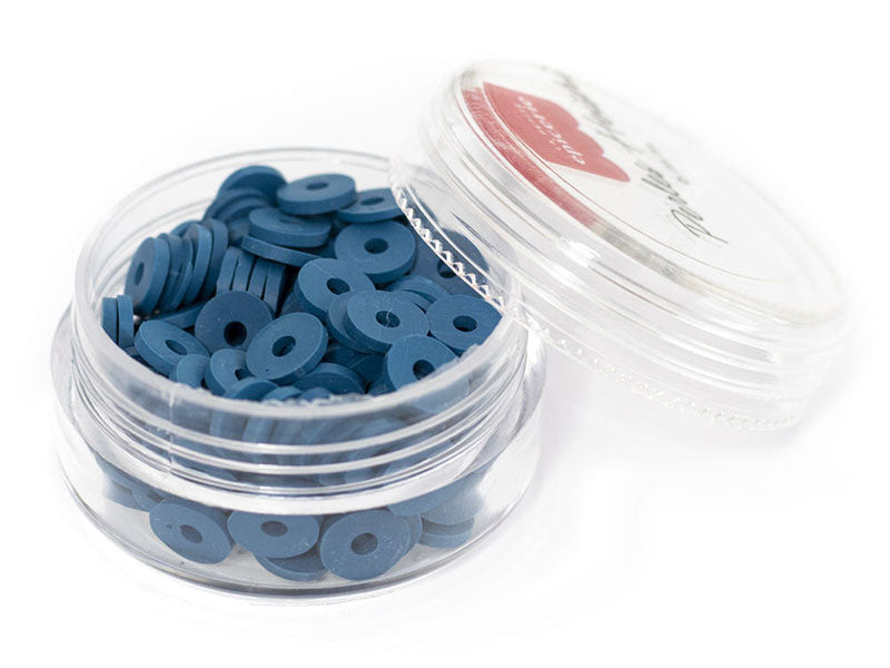 Achat Boite de perles rondelles heishi 6 mm - bleu acier