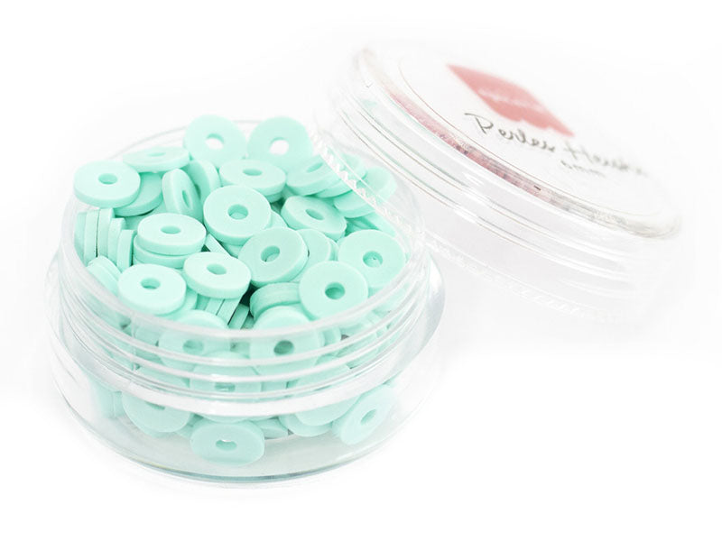 Achat Boite de perles rondelles heishi 6 mm - bleu / vert d'eau