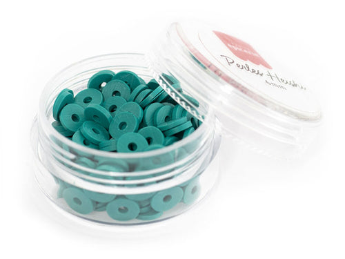 Achat Boite de perles rondelles heishi 6 mm - Bleu canard