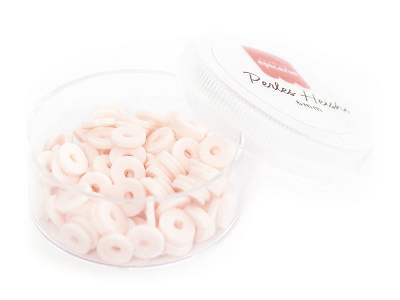 Achat Boite de perles rondelles heishi 6 mm - Rose pâle