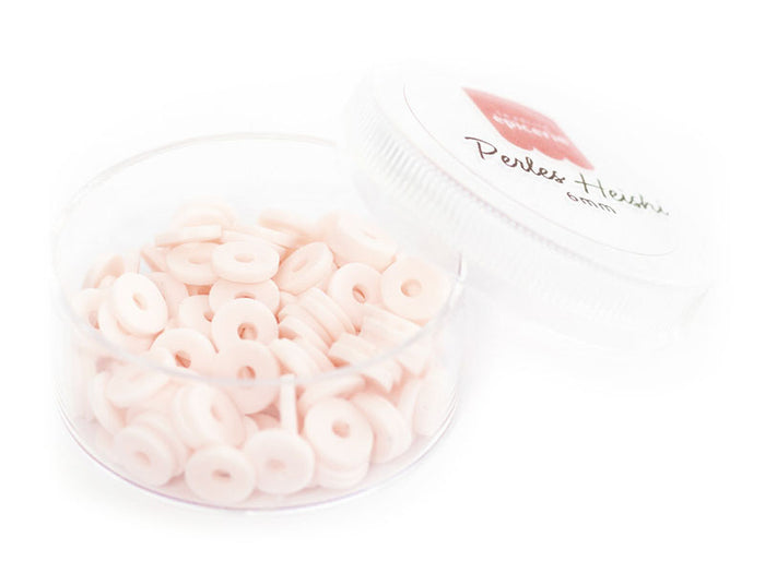 Achat Boite de perles rondelles heishi 6 mm - Rose pâle