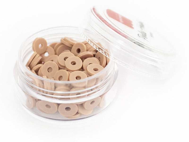 Achat Boite de perles rondelles heishi 6 mm - Sable