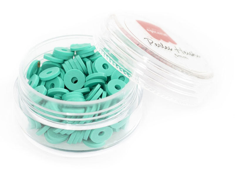 Achat Boite de perles rondelles heishi 6 mm - Turquoise