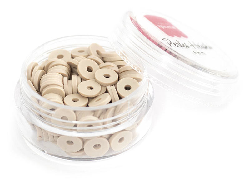 Achat Boite de perles rondelles heishi 6 mm - Taupe