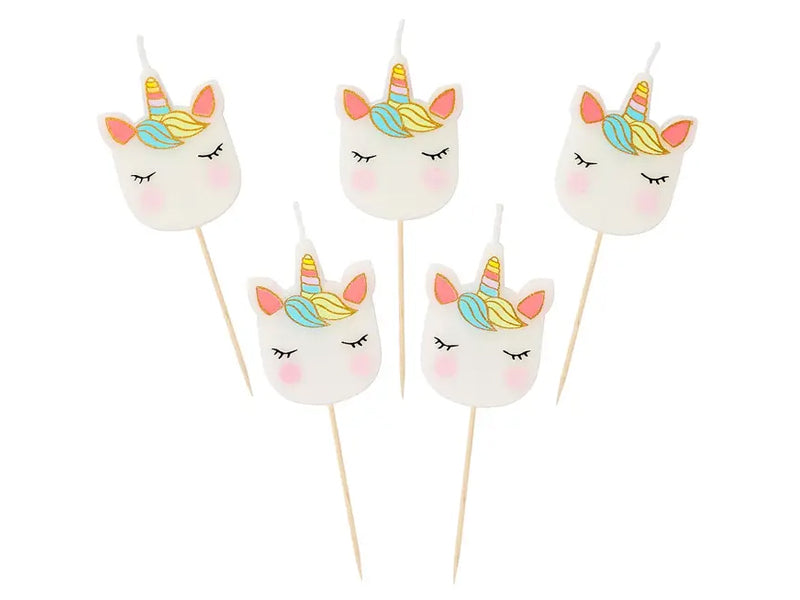 achat 5 petites bougies d'anniversaire Licorne
