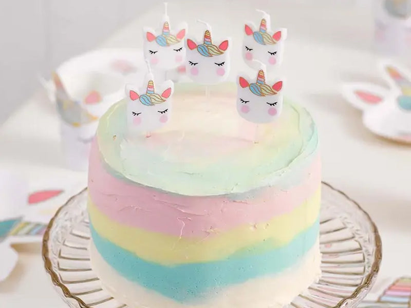 achat 5 petites bougies d'anniversaire Licorne