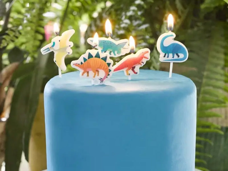 achat 5 petites bougies d'anniversaire Dinosaures