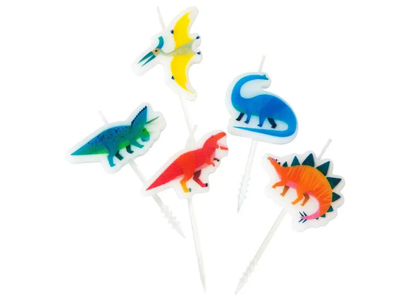 achat 5 petites bougies d'anniversaire Dinosaures
