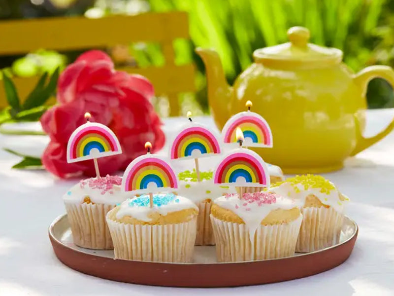 achat 5 petites bougies d'anniversaire Arc-en-ciel