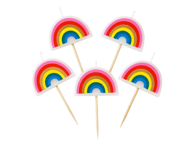 achat 5 petites bougies d'anniversaire Arc-en-ciel