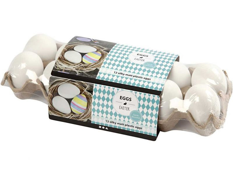 achat Plateau de 12 oeufs en plastique 6 cm - Blanc