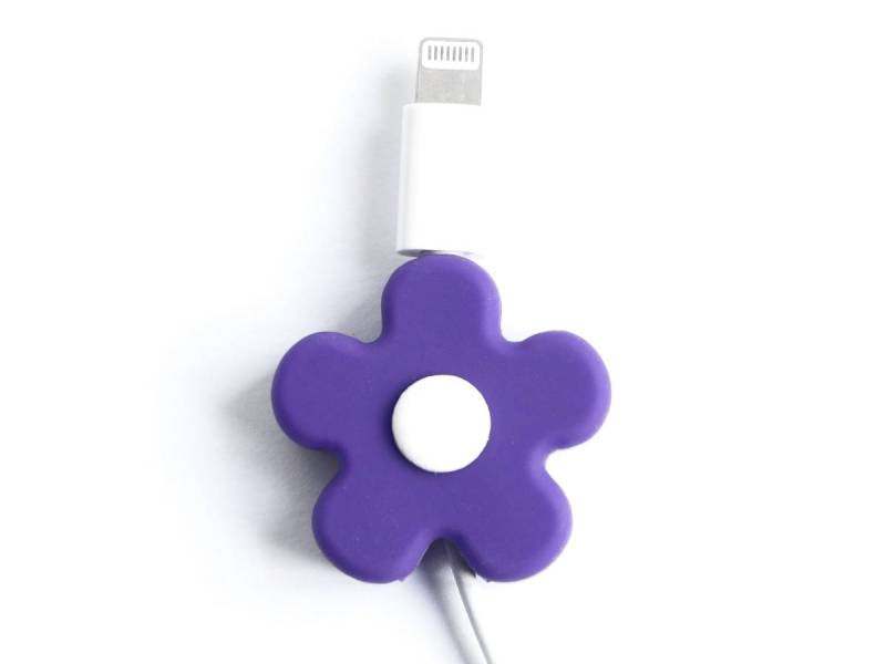 Achat Protège-câble - Fleur violette et blanche