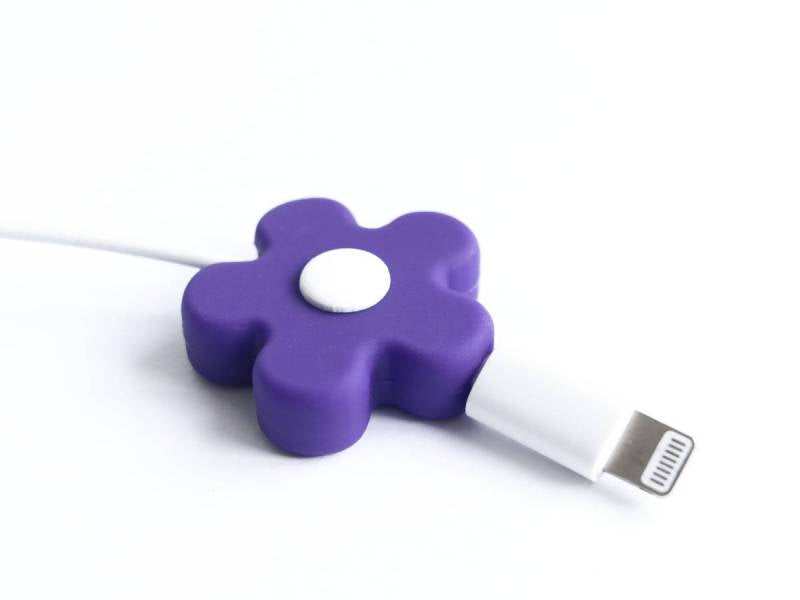 Achat Protège-câble - Fleur violette et blanche