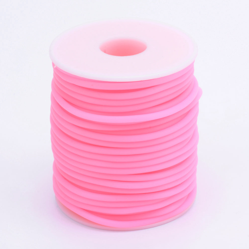 achat 1 m de fil scoubidou en caoutchouc - rose Bubblegum
