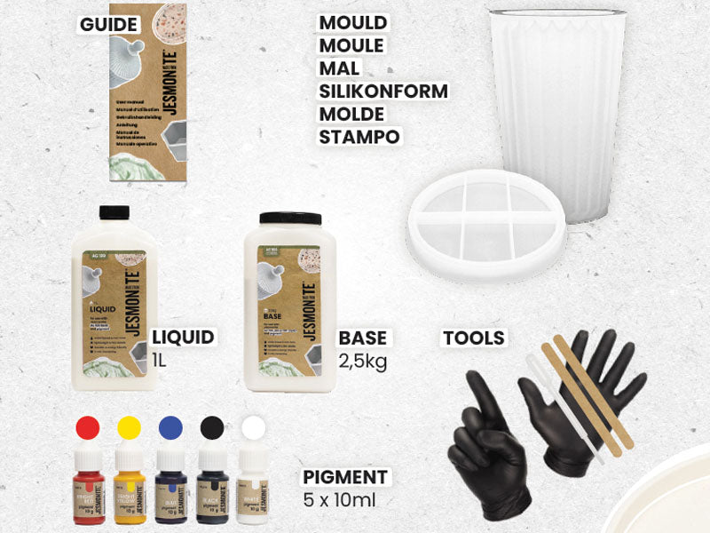 achat Maxi kit Jesmonite AC100 - Vase et plateau rond - 18,5 cm