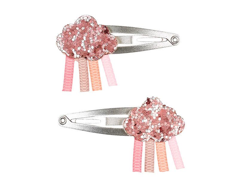 Achat Lot de 2 Barrettes Kayla - Nuage rose à paillettes
