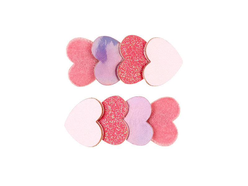 Achat Lot de 2 Barrettes Samantha - Coeurs roses