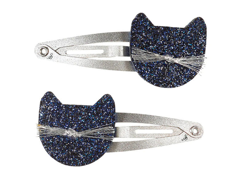 Achat Lot de 2 barettes - Chat bleu à paillettes