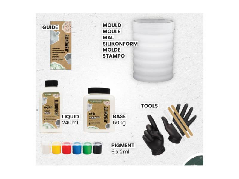 Achat Kit Jesmonite AC100 - Pot cylindrique rayé