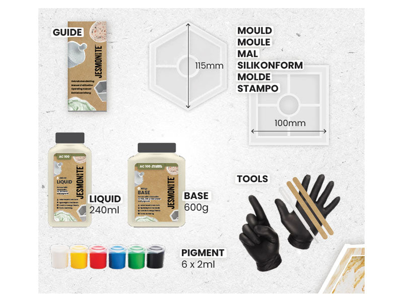 achat Kit Jesmonite AC100 - Dessous de verre hexagonal