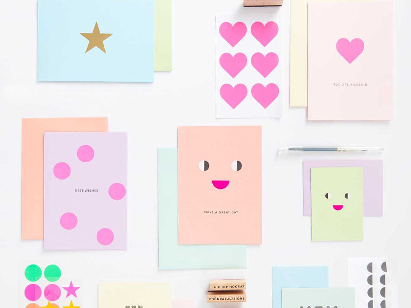 achat Set de cartes et enveloppes B6 - Rainbow pastel