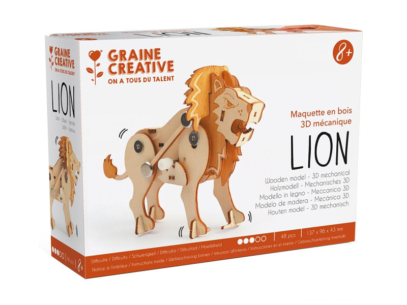 Achat Maquette en bois 3D mécanique lion