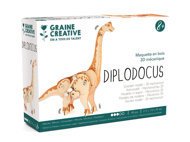Achat Maquette en bois 3D mécanique diplodocus