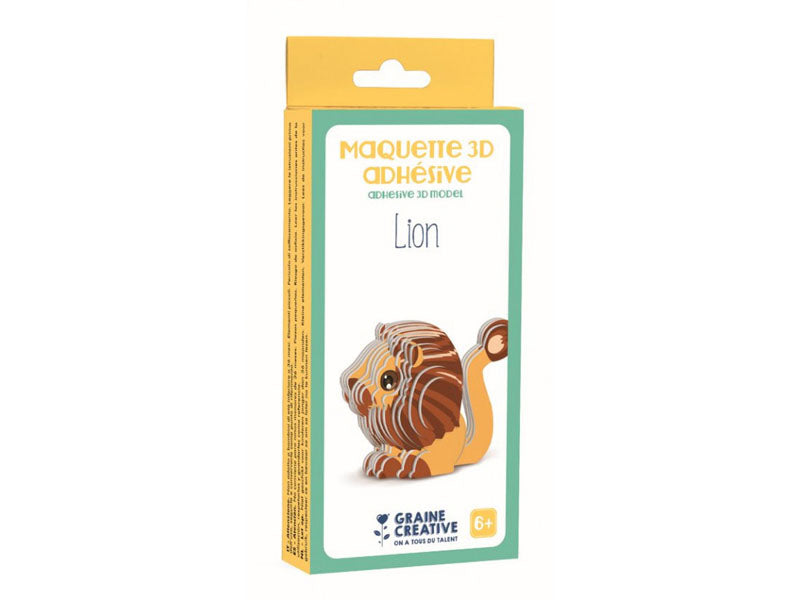 Achat Maquette adhésive en carton 3D - Lion