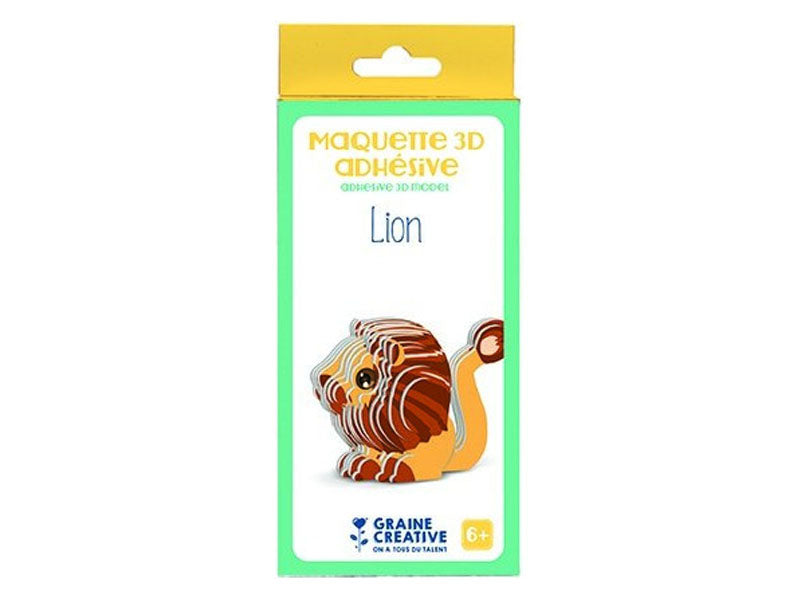 Achat Maquette adhésive en carton 3D - Lion